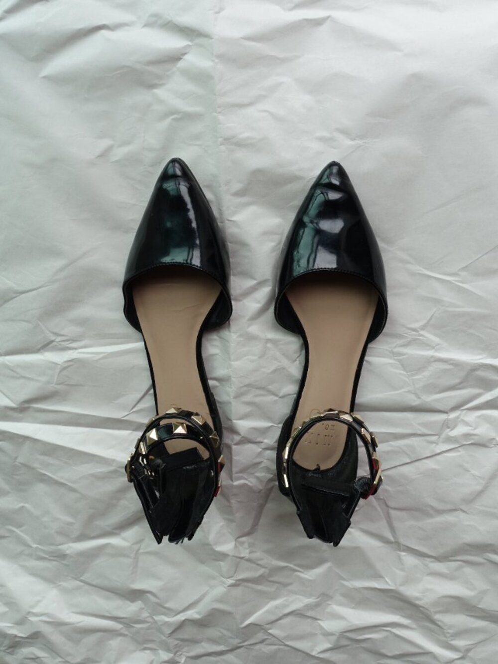 Black Pointed-Toe Ankle Strap Sandals - Women